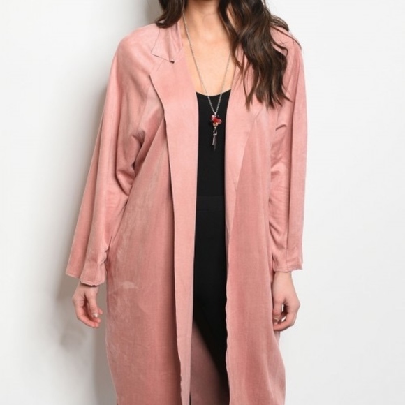 2 Sizes left! Faux suede Blush Duster Coat! - Picture 2 of 7